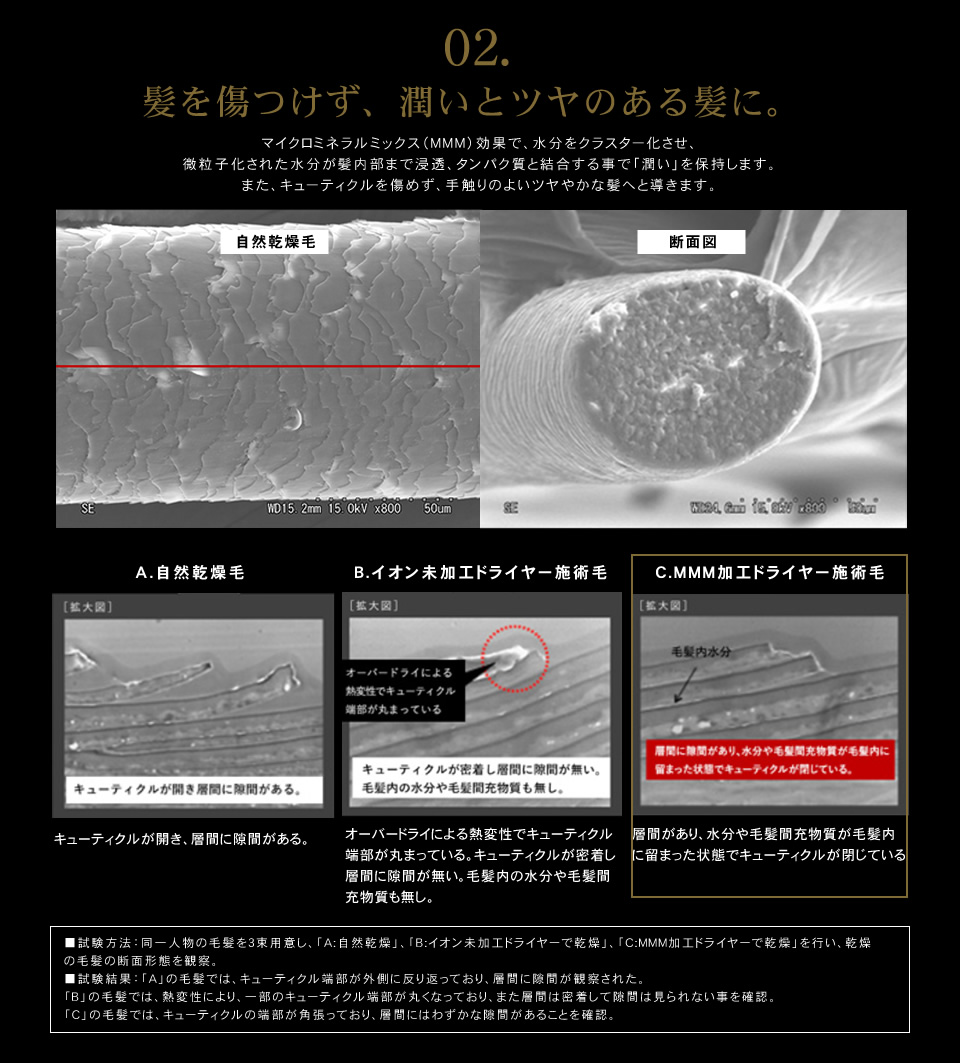 クレイツイオンテクノロジー ホリスティック キュア ドライヤーの効果特徴
