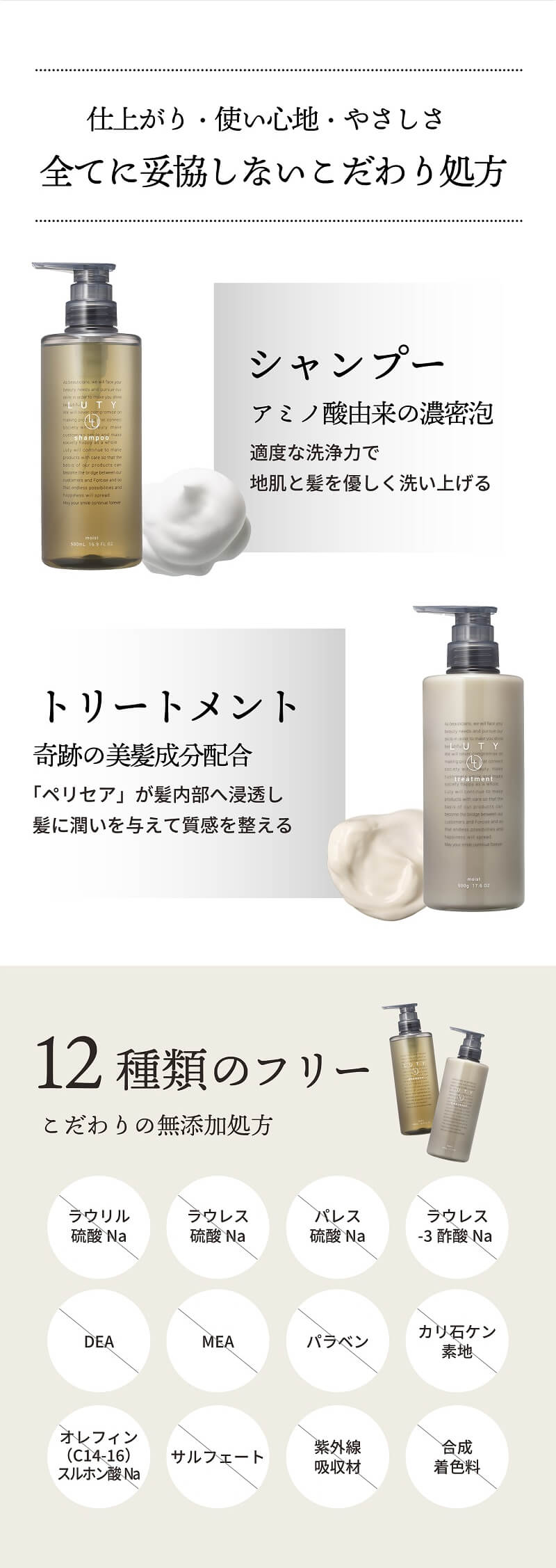 LUTY ルーティー シャンプー 250ml ＆ トリートメント 180g