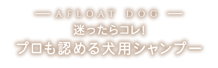 迷ったらコレ！プロも認める犬用シャンプー　アフロートドッグ