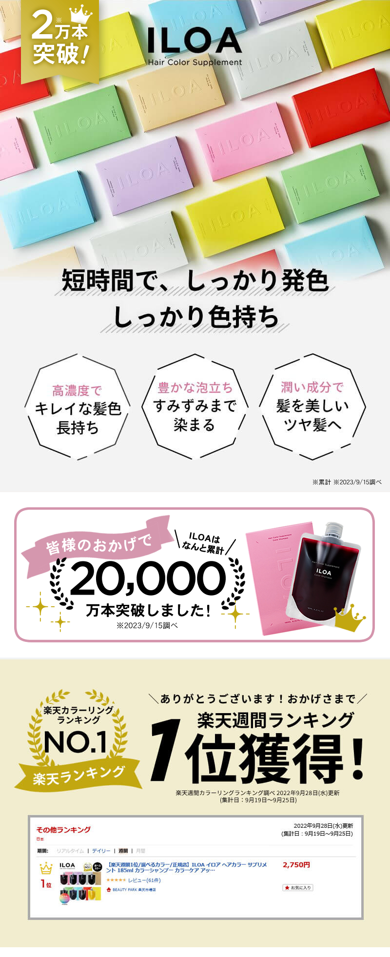ILOA ヘアカラーサプリメント カラーシャンプー